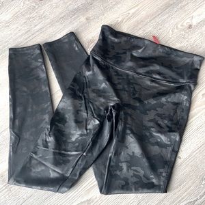 SPANX Faux Leather Camo Leggings